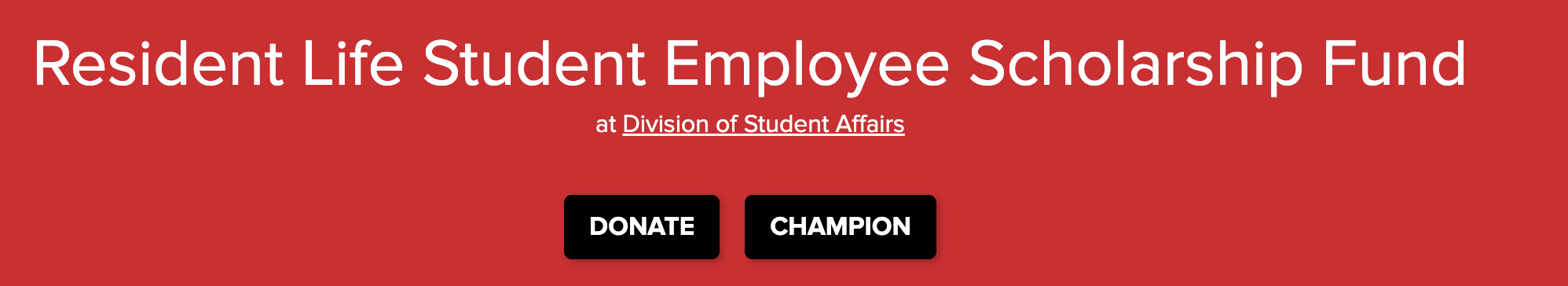 screenshot of Giving Day fund page with champion and donate buttons