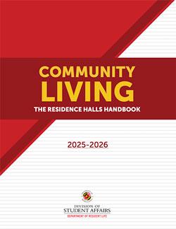 Notebook cover of the Community Living Handbook.