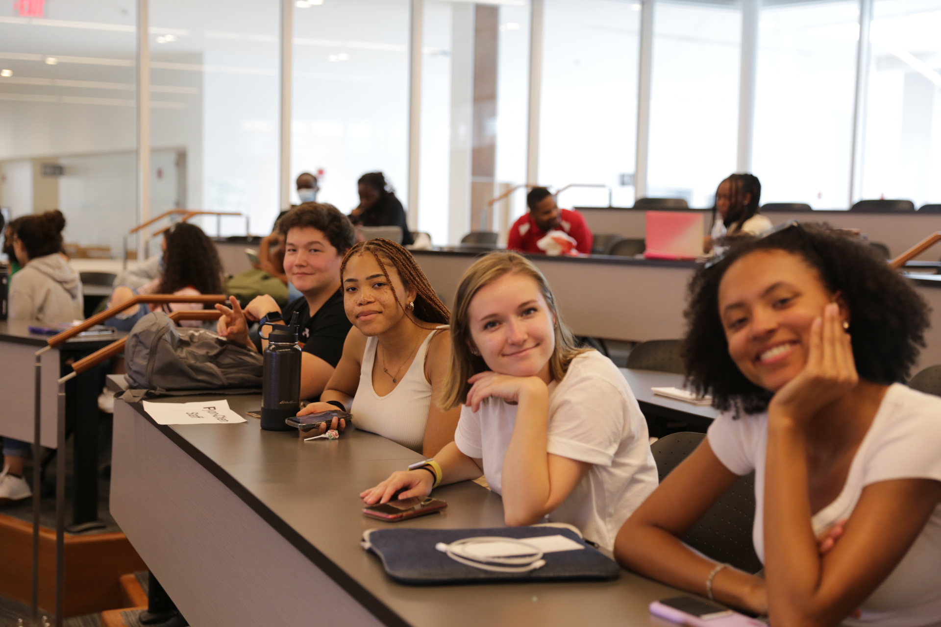 students in conference room during resident assistant training