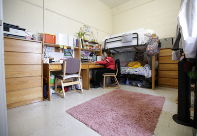 inside dorm room 